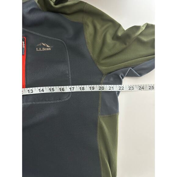 LL Bean Men's Sz M Lightweight Performance Polartec Fleece Half Zip Hoodie - Picture 5 of 9